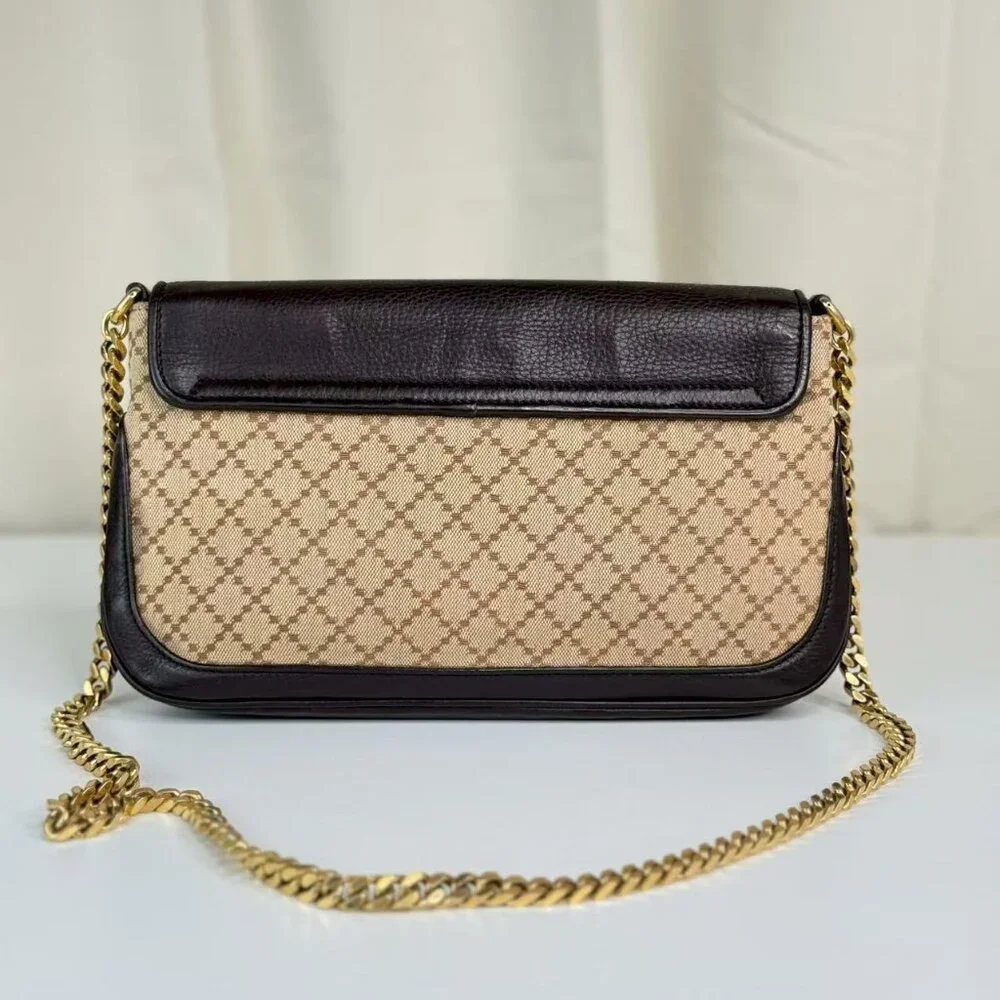 Gucci GG Logo Flap Shoulder Bag Crossbody Dark Purple Leather - Picture 2 of 9